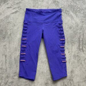 Lululemon Leggings Women 8 Breezy Crop Iris Flower Activewear Athleisure Workout